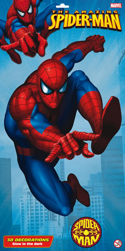 Spiderman 3D Glow in the Dark Wall Mural