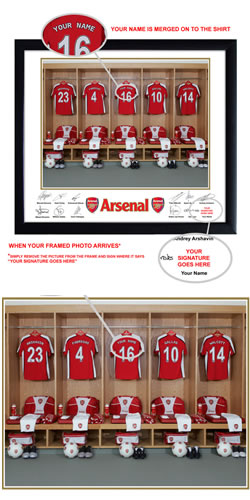 Personalised Arsenal Dressing Room Photo