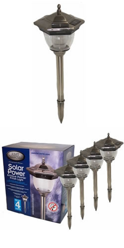 Antique Pewter Solar Garden Lights X 4