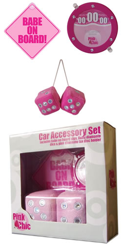 Pink Car Accessory Set
