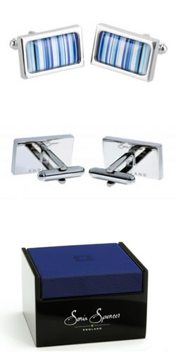 Blue Barcode Cufflinks