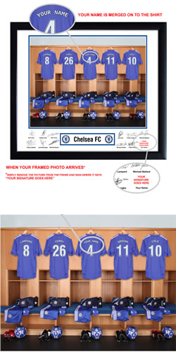 Personalised Chelsea Dressing Room Photo