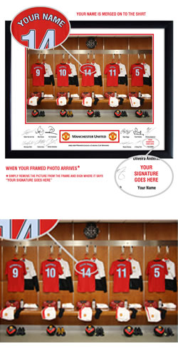 Personalised Manchester United Dressing Room Photo