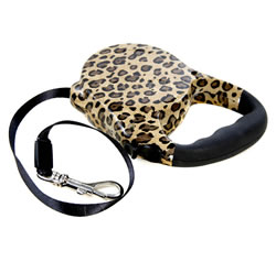 Puchi Leopard Retractable Dog Lead