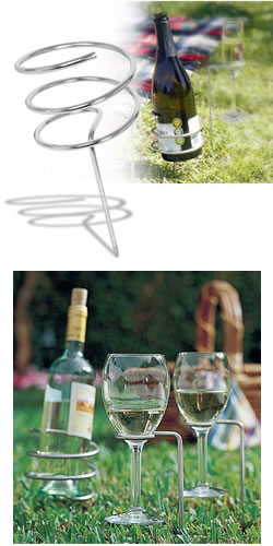 Steady Sticks Wine Glass and Bottle Holder Set