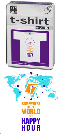 Happy Hour T Shirt in a Tin