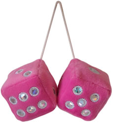 Pink Fluffy Car Dice